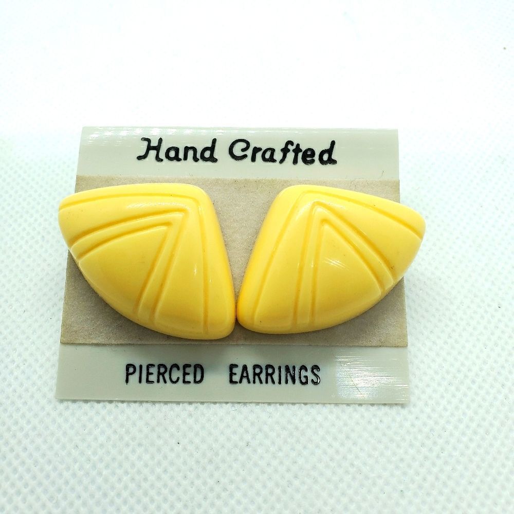 NWT Vintage Hand Crafted Yellow Earrings